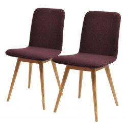 Studio Copenhagen Chaises rembourrées Loca (lot de 2) - Tissu Muya : Aubergine