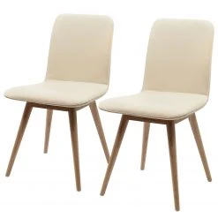 Studio Copenhagen Chaises rembourrées Loca (lot de 2) - Cuir Tupi : Crème
