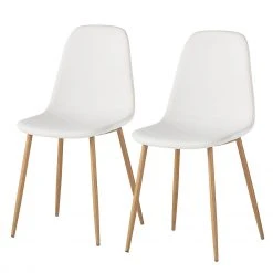 Mørteens Chaise capitonnée Iskmo - Blanc - Lot de 2