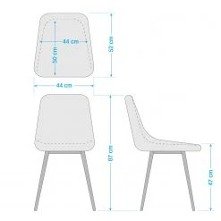 Mørteens Chaise capitonnée Iskmo - Blanc - Lot de 2 -Chaises Soldes 1000006086 201013 14323400006 SKETCH DETAILS P000000001000006086 sketch