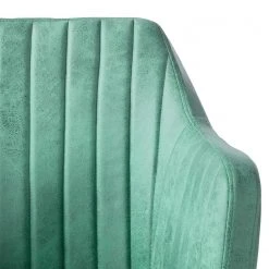 Mørteens Chaise à accoudoirs Leedy IV - Imitation cuir / Chêne massif - Vert menthe - 1 chaise -Chaises Soldes 1000007434 190606 10551000018 GALLERYIMAGES P000000001000007434