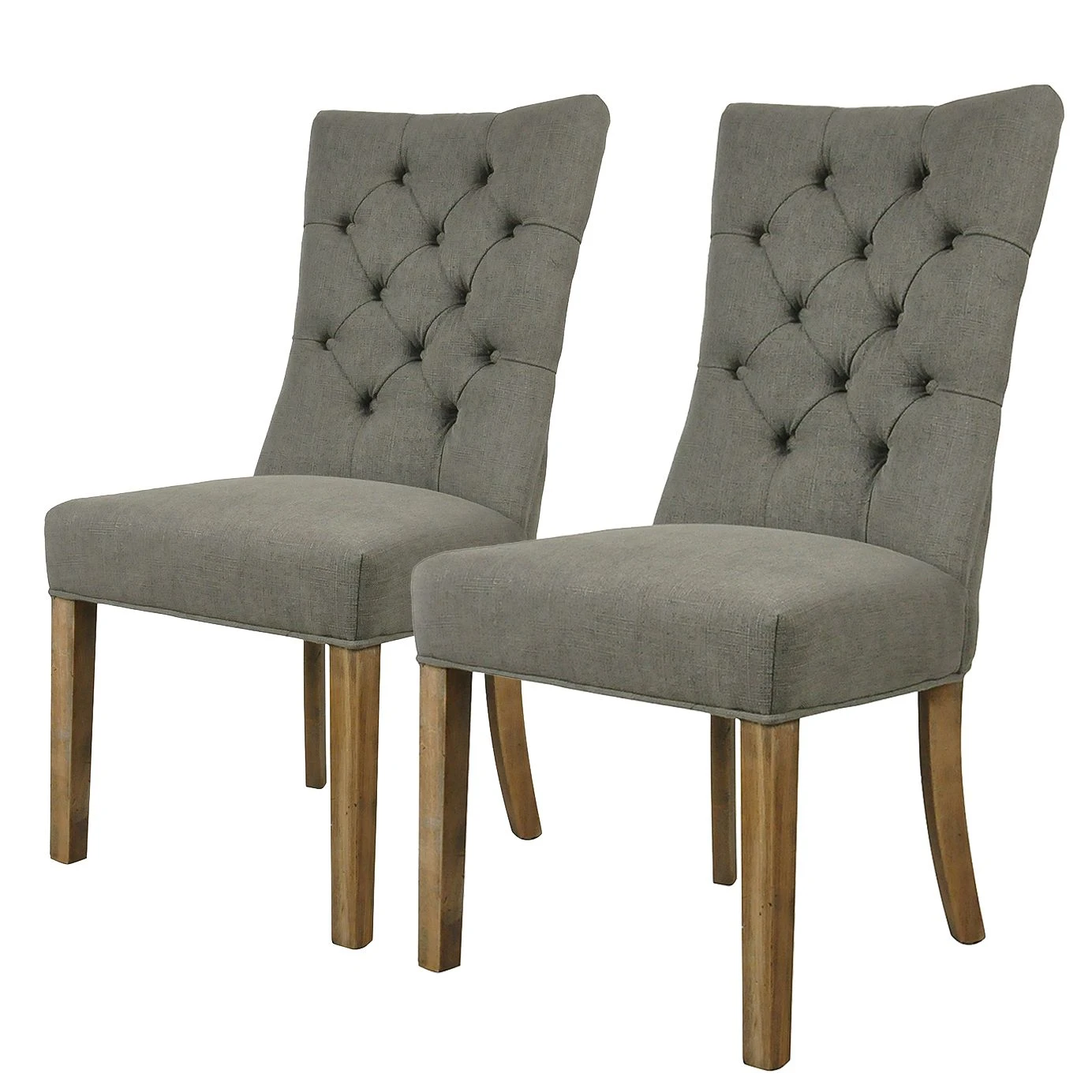 Maison Belfort Chaises Waroona (lot de 2) - Tissu / Chêne massif - Gris / Chêne 3 Maison Belfort Chaises Waroona (lot de 2) - Tissu / Chêne massif - Gris / Chêne