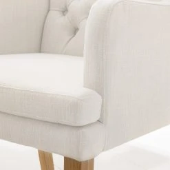 Maison Belfort Chaise à accoudoirs Austin - Tissu Kyra: Blanc -Chaises Soldes 1000008143 191127 10454000016 DETAILS P000000001000008143