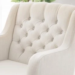 Maison Belfort Chaise à accoudoirs Austin - Tissu Kyra: Blanc -Chaises Soldes 1000008143 191127 10454000017 DETAILS P000000001000008143
