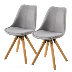Mørteens Chaises capitonnées Aledas II - Tissu Cors: Granite - Lot de 2