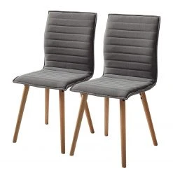 Mørteens Chaise capitonnée Kean I - Gris - Lot de 2