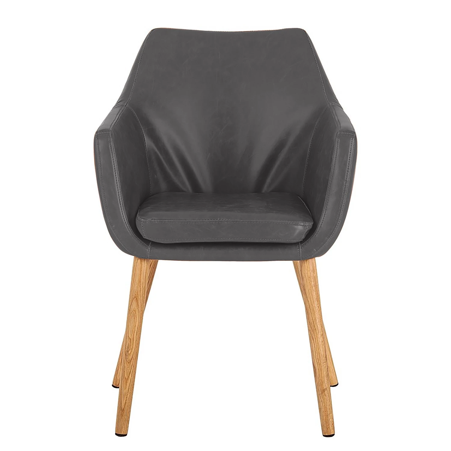 Mørteens Chaises à accoudoirs Nicholas - Cuir synthétique Aken: Gris clair vintage - 1 chaise 5 Mørteens Chaises à accoudoirs Nicholas - Cuir synthétique Aken: Gris clair vintage - 1 chaise – Image 3