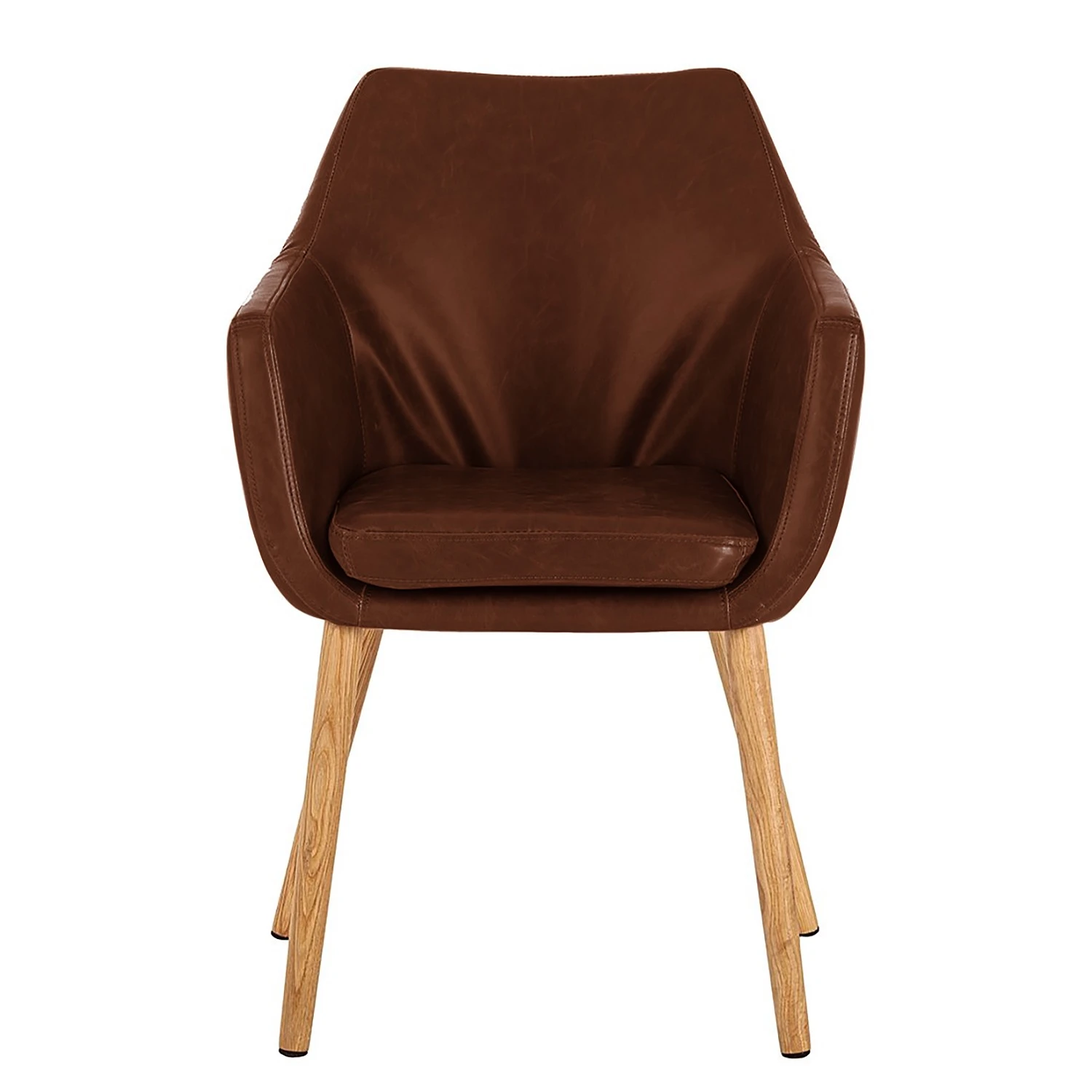 Mørteens Chaises à accoudoirs Nicholas - Cuir synthétique Aken: Marron vintage - 1 chaise 6 Mørteens Chaises à accoudoirs Nicholas - Cuir synthétique Aken: Marron vintage - 1 chaise – Image 4