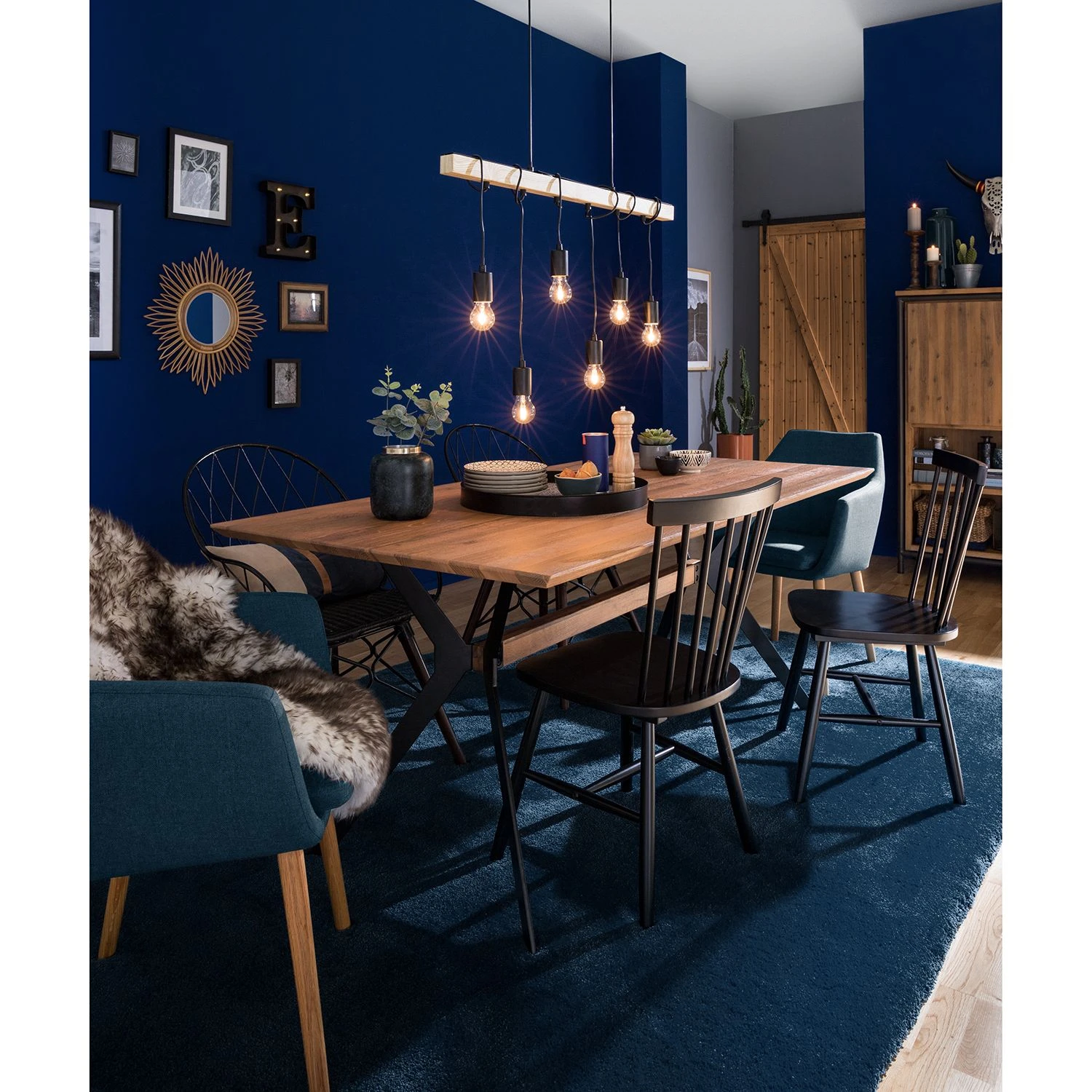 Mørteens Chaises à accoudoirs Nicholas - Tissu Cors: Bleu jean - 1 chaise 7 Mørteens Chaises à accoudoirs Nicholas - Tissu Cors: Bleu jean - 1 chaise – Image 5