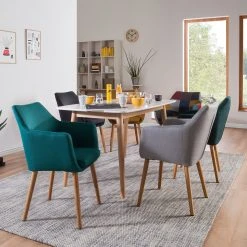 Mørteens Chaises à accoudoirs Nicholas - Tissu Cors: Pétrole - 1 chaise -Chaises Soldes 1000016020 201008 06204200054 MOOD DETAILS P000000001000016020 mood