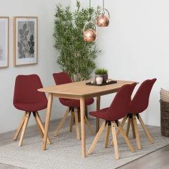 Mørteens Chaises capitonnées Aledas II - Tissu Cors: Rouge foncé - Lot de 2 -Chaises Soldes 1000016100 200618 06293500004 MOOD DETAILS P000000001000016100 mood