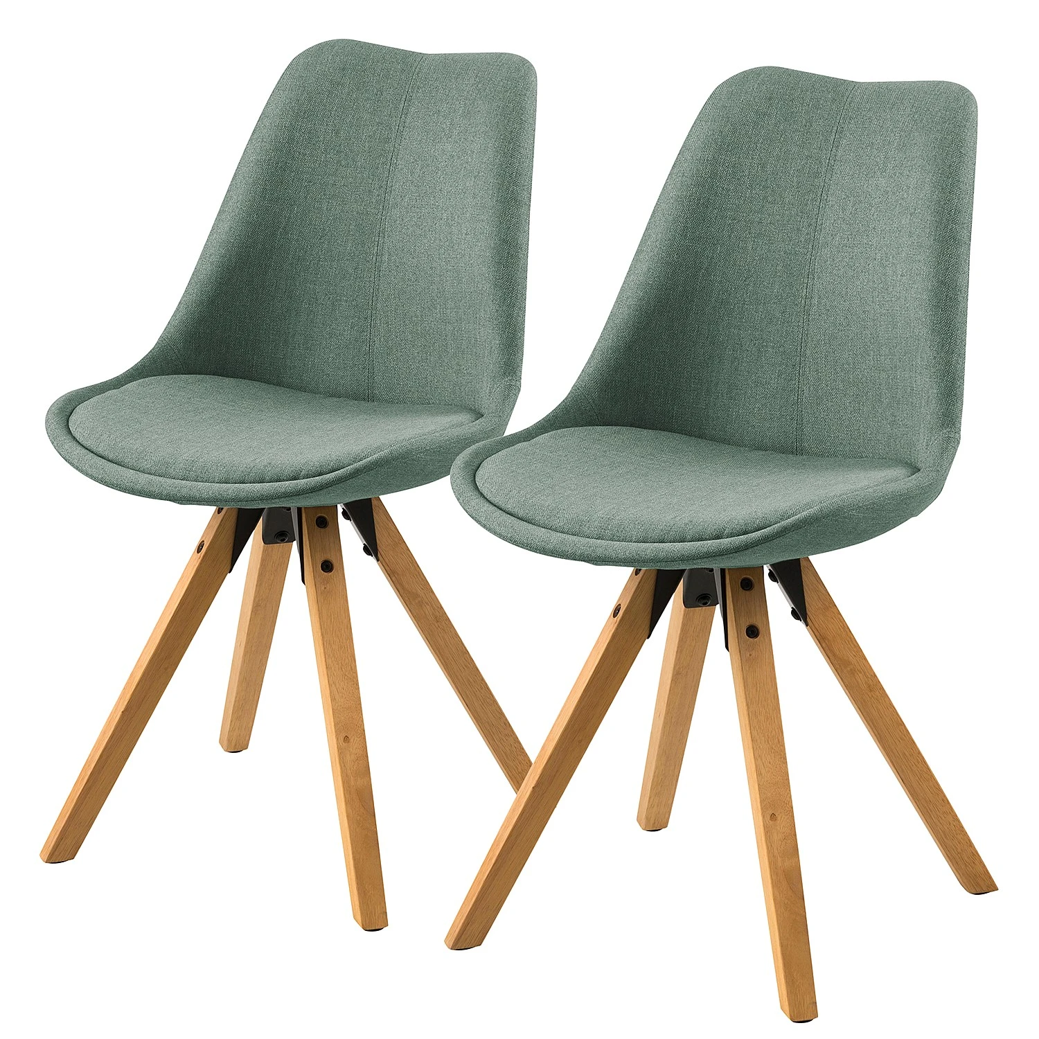 Mørteens Chaises capitonnées Aledas II - Tissu Cors: Gris menthe - Lot de 2 3 Mørteens Chaises capitonnées Aledas II - Tissu Cors: Gris menthe - Lot de 2