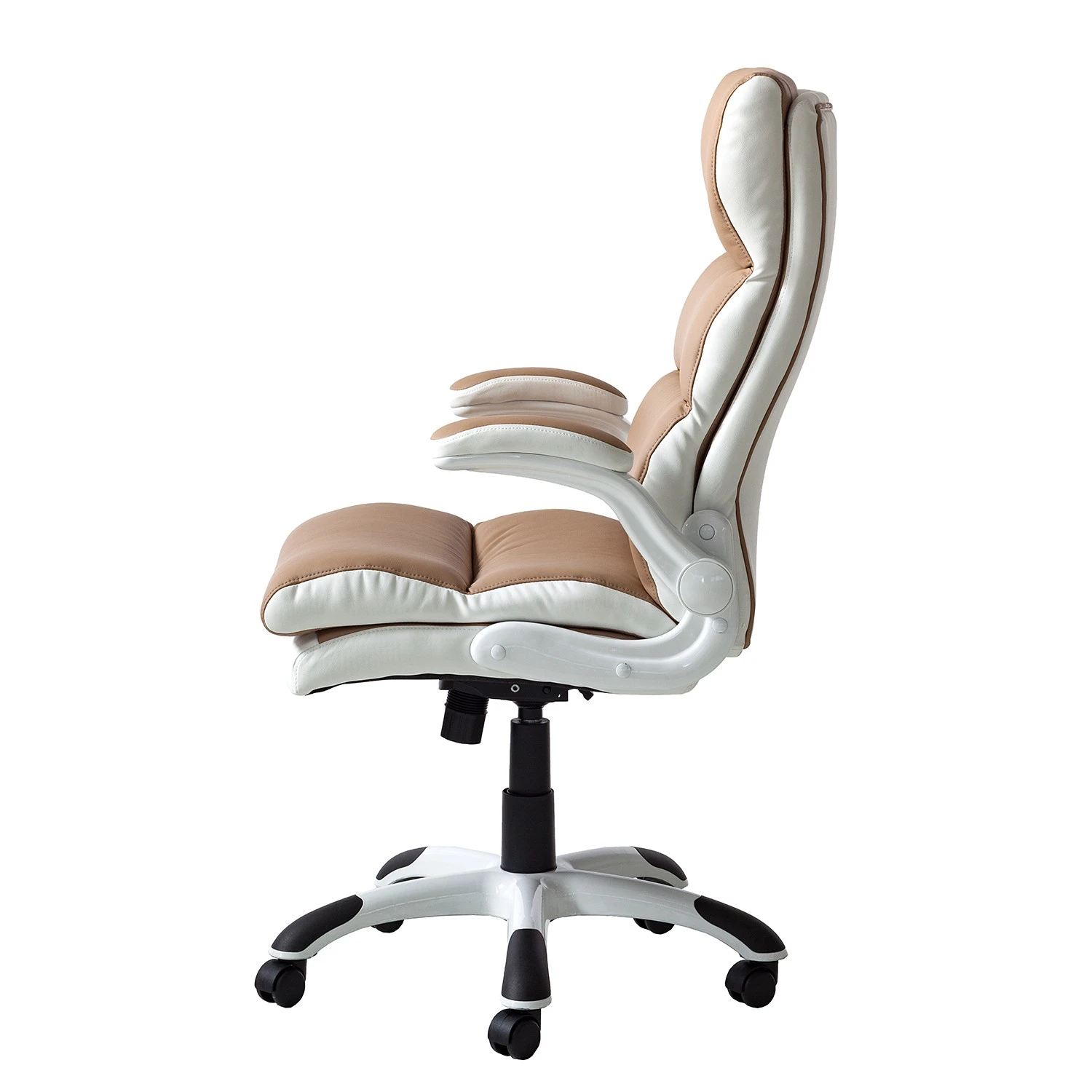 Home24office Fauteuil de direction Loipo II - Imitation cuir - Macchiato / Blanc 8 Home24office Fauteuil de direction Loipo II - Imitation cuir - Macchiato / Blanc – Image 6