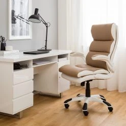 Home24office Fauteuil de direction Loipo II - Imitation cuir - Macchiato / Blanc 21 Home24office Fauteuil de direction Loipo II - Imitation cuir - Macchiato / Blanc -Chaises Soldes 1000035445 201012 11053100001 MOOD DETAILS P000000001000035445 mood