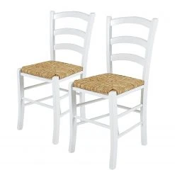 Home Design Chaises Gudrun (lot de 2) - Hêtre massif - Blanc