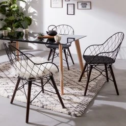 Eva Padberg Collection Chaise à accoudoirs Le Gaillard - Noir / marron foncé -Chaises Soldes 1000050802 200610 13022300003 MOOD DETAILS P000000001000050802 mood