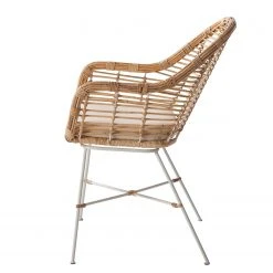 Eva Padberg Collection Chaise Garston (avec coussin d'assise) - Rotin / Métal - Rotin / Blanc -Chaises Soldes 1000050849 190812 13025000003 DETAILS P000000001000050849