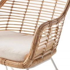 Eva Padberg Collection Chaise Garston (avec coussin d'assise) - Rotin / Métal - Rotin / Blanc -Chaises Soldes 1000050849 190812 13025100006 DETAILS P000000001000050849