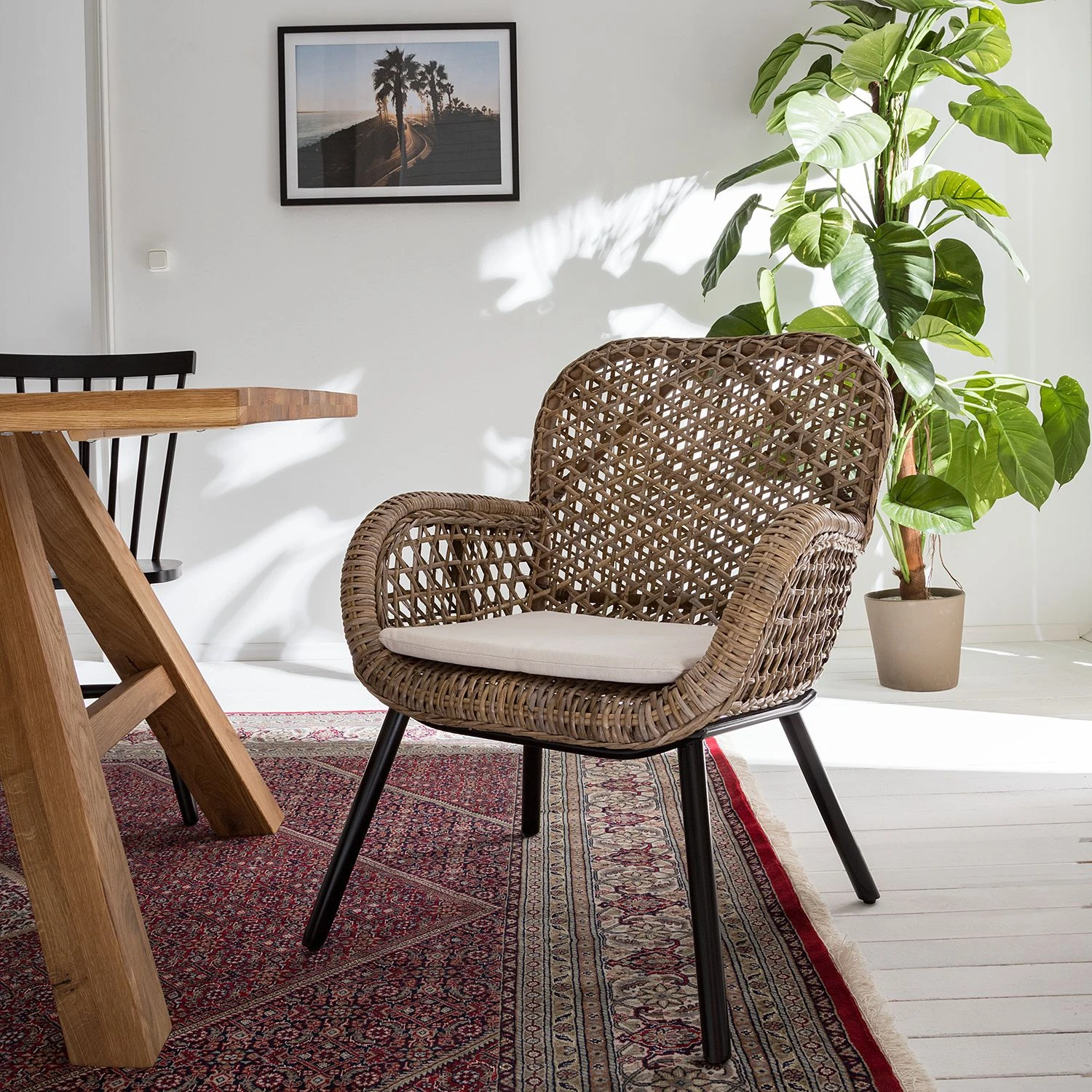 Ars manufacti Chaise Hawea (avec coussin d'assise) - Rotin / Metall - Rotin / Noir 5 Ars manufacti Chaise Hawea (avec coussin d'assise) - Rotin / Metall - Rotin / Noir – Image 3