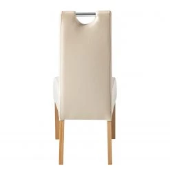 Ars Natura Chaises Lenya (lot de 2) - Imitation cuir beige / Hêtre naturel -Chaises Soldes 1000063634 201016 12322300013 DETAILS P000000001000063634