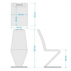 Fredriks Chaise cantilever Amanda II - Noir - Lot de 2 -Chaises Soldes 1000063647 201013 14332600044 SKETCH DETAILS P000000001000063647 sketch