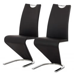 Fredriks Chaise cantilever Amanda II - Noir - Lot de 2