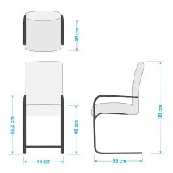 Fredriks Chaises cantilever Augusta I (lot de 2) - Cuir Aude: Créme - Avec accoudoirs -Chaises Soldes 1000064496 200610 13273700041 SKETCH DETAILS P000000001000064496 sketch