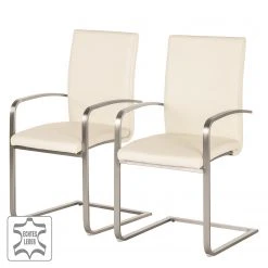 Fredriks Chaises cantilever Augusta I (lot de 2) - Cuir Aude: Créme - Avec accoudoirs -Chaises Soldes 1000064496 201021 10340500070 ICON DETAILS P000000001000064496 icon seal