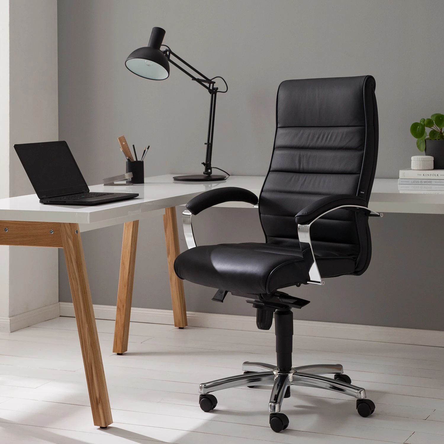 Topstar Fauteuil de direction TD Luxe - Revêtement en cuir véritable - Noir 6 Topstar Fauteuil de direction TD Luxe - Revêtement en cuir véritable - Noir – Image 4