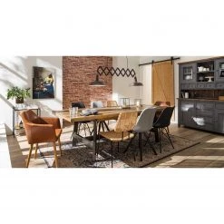 Mørteens Chaises capitonnées Aledas V - Tissu / Hévéa massif - Gris clair / Noir - Lot de 2 -Chaises Soldes 1000112662 201016 13585700004 MOOD DETAILS P000000001000112662 mood