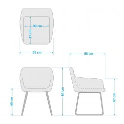 Mørteens Chaise à accoudoirs Nicholas IV - Tissu / Métal - Granit / gris-brun antique -Chaises Soldes 1000112681 201013 14333600052 SKETCH DETAILS P000000001000112681 sketch