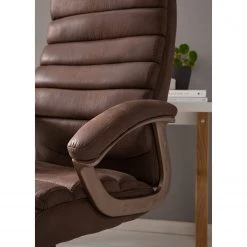 Home24office Fauteuil de direction Hatley II - Microfibre - Marron vintage / Cuivre -Chaises Soldes 1000113520 200819 06101500019 DETAILS P000000001000113520