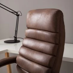 Home24office Fauteuil de direction Hatley II - Microfibre - Marron vintage / Cuivre -Chaises Soldes 1000113520 200819 06101500020 DETAILS P000000001000113520