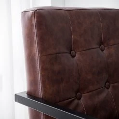 Ars manufacti Chaise cantilever - Imitation cuir / Métal - Marron / Noir -Chaises Soldes 1000114113 210212 13375100007 DETAILS P000000001000114113