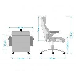 Fredriks Fauteuil de direction Deverre XXL - Imitation cuir - Noir / Argenté -Chaises Soldes 1000116982 181112 13501503 GALLERYIMAGES P000000001000116982