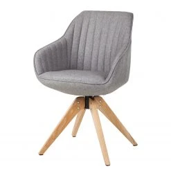 Mørteens Chaise à accoudoirs Ermelo II - rotatif - Tissu / Chêne massif - 1 set