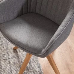 Mørteens Chaise à accoudoirs Ermelo II - rotatif - Tissu / Chêne massif - 1 set -Chaises Soldes 1000123214 180620 09190009 GALLERYIMAGES P000000001000123214