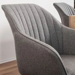 Mørteens Chaise à accoudoirs Ermelo II - rotatif - Tissu / Chêne massif - 1 set -Chaises Soldes 1000123214 180620 09190010 GALLERYIMAGES P000000001000123214