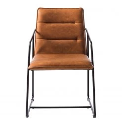 Ars manufacti Chaises à accoudoirs Bex - Imitation cuir / Métal - Marron / Noir -Chaises Soldes 1000123758 190118 06485100009 GALLERYIMAGES P000000001000123758