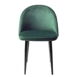 Jack & Alice Chaises capitonnées Jacklin (lot de 2) - Verre / Métal - Noir - Vert -Chaises Soldes 1000123763 180718 07565303 GALLERYIMAGES P000000001000123763