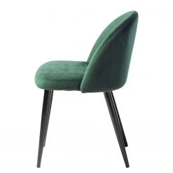 Jack & Alice Chaises capitonnées Jacklin (lot de 2) - Verre / Métal - Noir - Vert -Chaises Soldes 1000123763 180718 07565304 GALLERYIMAGES P000000001000123763