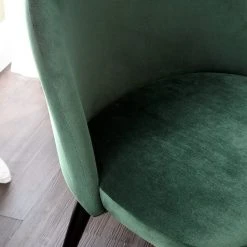 Jack & Alice Chaises capitonnées Jacklin (lot de 2) - Verre / Métal - Noir - Vert -Chaises Soldes 1000123763 190326 11242900004 GALLERYIMAGES P000000001000123763