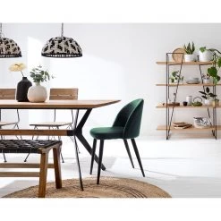 Jack & Alice Chaises capitonnées Jacklin (lot de 2) - Verre / Métal - Noir - Vert -Chaises Soldes 1000123763 190605 10141300003 MOOD GALLERYIMAGES P000000001000123763 mood