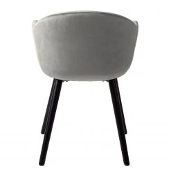 Mørteens Chaise à accoudoirs Hallund II - Velours / Hévéa massif - Noir - Gris -Chaises Soldes 1000123817 181107 10110211 GALLERYIMAGES P000000001000123817