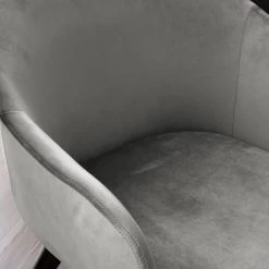 Mørteens Chaise à accoudoirs Hallund II - Velours / Hévéa massif - Noir - Gris -Chaises Soldes 1000123817 190326 13193500010 GALLERYIMAGES P000000001000123817