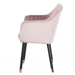 Jack & Alice Chaise avec accoudoirs Leezy G - Chêne massif / Velours - Rose vieilli / Noir -Chaises Soldes 1000123838 181030 16255909 GALLERYIMAGES P000000001000123838