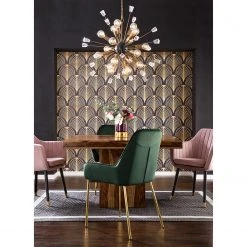 Jack & Alice Chaise avec accoudoirs Leezy G - Chêne massif / Velours - Rose vieilli / Noir -Chaises Soldes 1000123838 190213 16361000025 MOOD GALLERYIMAGES P000000001000123838 mood