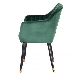 Jack & Alice Chaise avec accoudoirs Leezy G - Chêne massif / Velours - Vert / Noir -Chaises Soldes 1000123847 181030 16260015 GALLERYIMAGES P000000001000123847