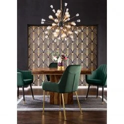 Jack & Alice Chaise avec accoudoirs Leezy G - Chêne massif / Velours - Vert / Noir -Chaises Soldes 1000123847 190212 16361000026 MOOD GALLERYIMAGES P000000001000123847 mood