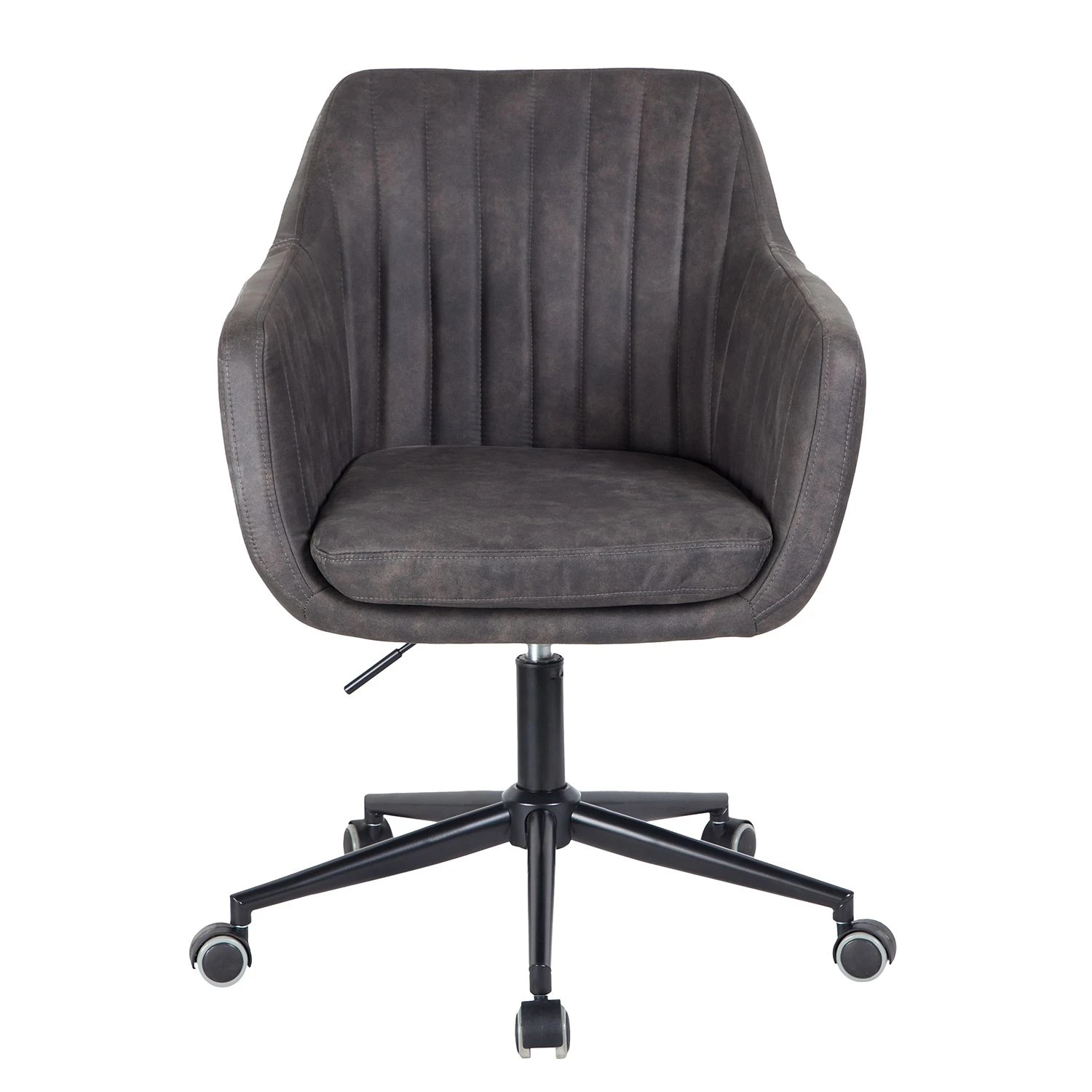 Mørteens Chaise de bureau Leedy - Imitation cuir - Gris vintage/ Noir 5 Mørteens Chaise de bureau Leedy - Imitation cuir - Gris vintage/ Noir – Image 3